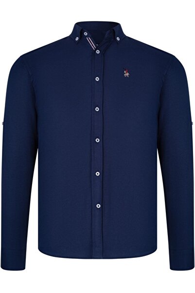 Dewberry SET OF FOUR G674 DEWBERRY MEN'S SHIRT-BLACK-WHITE-DARK BLUE-BABY BLUE