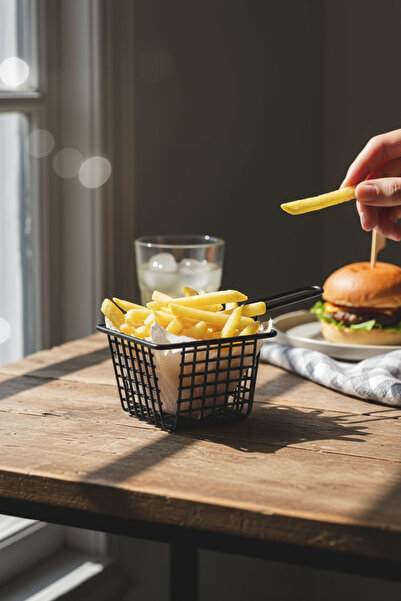 EVSTYLE SAPLI SUNUM SEPETİ 10.5 X 8.5 CM YÜKSEKLİK 5,5 CM