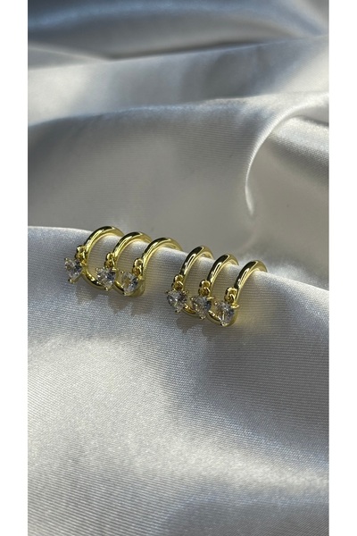 BUSİELLE JEWELRY أقراط متدلية من حجر القلب الأبيض