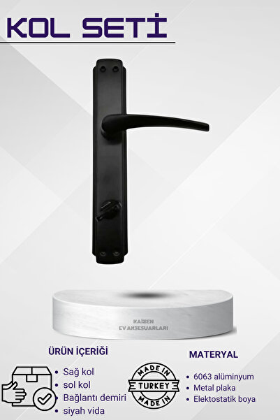 Genel Markalar Kapı Kolu Bravo Siyah Aynalı Wc-Banyo SAĞ Yön