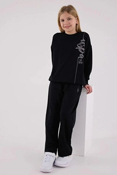 U.S. Polo Assn. 4-15 Years Old Licensed Us Polo Assn Girl's Set-Black