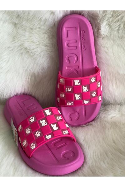 GEZER Papuci de vară pentru femei Fujia pisică și papuci de femei cu talpă moale cu model Patii