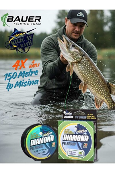 DIAMOND İp Misina 4 X 4 Katlı 150 Metre Yeşil Renk