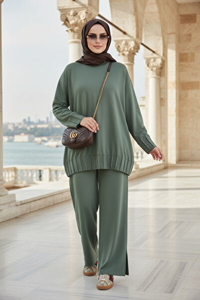 Aselim Hijap Moda Διπλό Σετ Τζιλάμπας Αλίσα από Πλισέ Premium Modal Fabric – Πράσινο