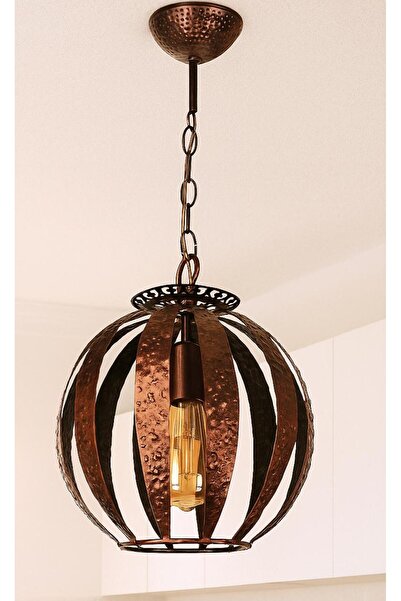 VENON Okyanus Tekli Kasa Siyah+Bakır Patine Avize SARKIT TEKLİ AVİZE METAL GÖVDE