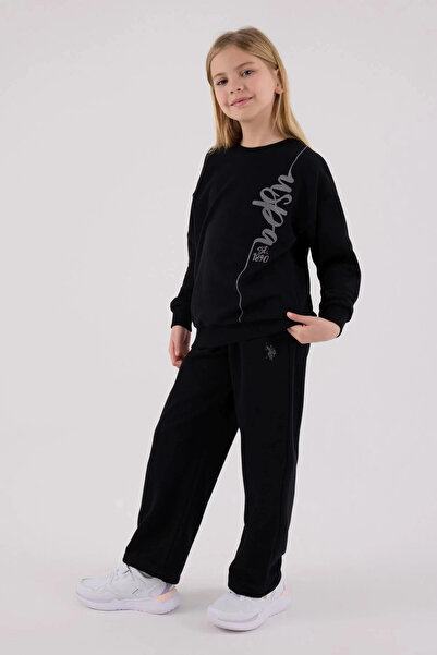 U.S. Polo Assn. 4-15 Years Old Licensed Us Polo Assn Girl's Set-Black