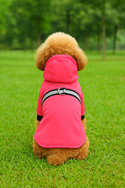 petite pati Pembe Su Gecirmez polarli kapsonlu Yagmurluk Köpek Kıyafeti