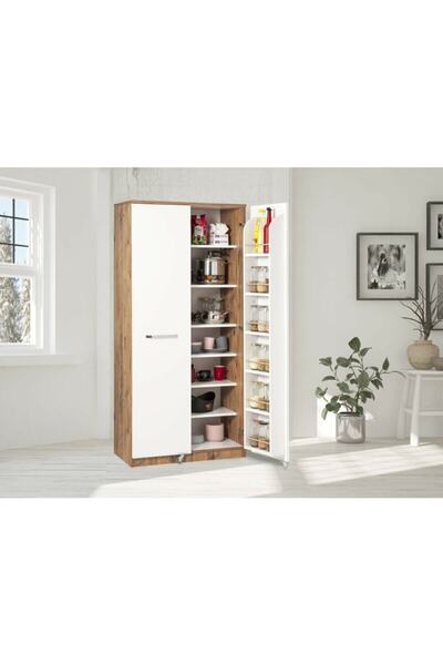 Genel Markalar 90 Derece Açılabilir 2 Kapaklı, Kavanoz Raflı Kiler ve Erzak M...
