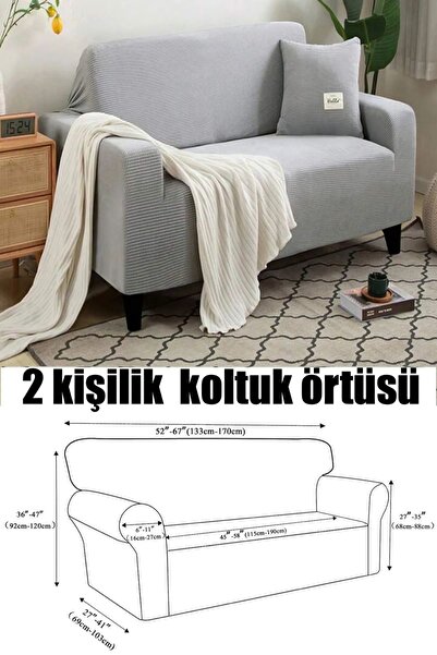 intil Armchair Cover Sofa Cover Two-Seater Sofa Cover 1 Piece Gray Color Sofa Cover