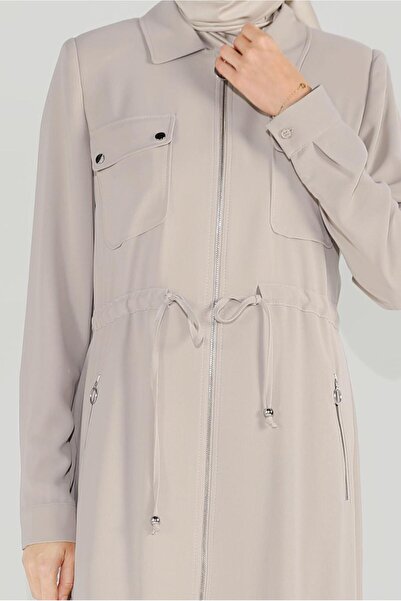 Alvina Zippered Cover with Pockets and Button Detail 10225