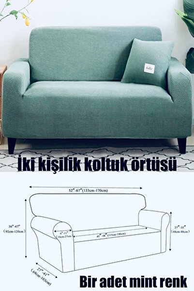 intil Koltuk Kılıfı Koltuk Örtüsü İki Kişilik Koltuk Kılıfı 1 Adet Mint Renk ...