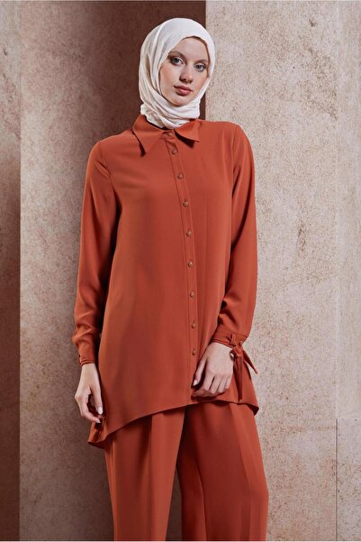 Alvina 44483ModelShirt Collar Trousers Set