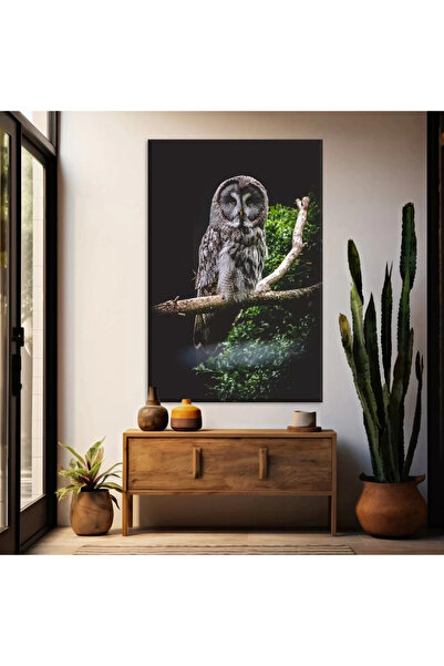 VOGLOO Pictură pe pânză Bufniță șezând pe ramură