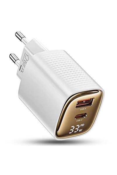 Timebox Încărcător de rețea cu 2 porturi, 33W, încărcare rapidă, LED intelige...