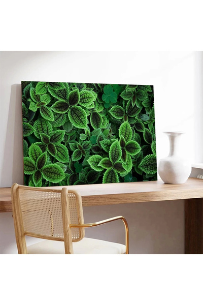 VOGLOO Green Leaves Canvas Painting