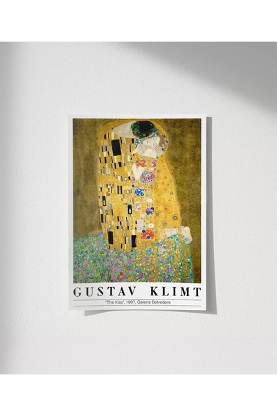 VOGLOO Çerçevesiz Poster Gustav Klimt Öpücük 2