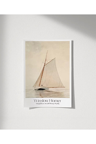 VOGLOO Çerçevesiz Poster Winslow Homer Gloucester Açıklarında Yelken Açmak