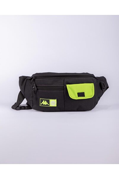 Kappa Authentic Losrut Unisex Siyah-Açık Yeşil Bel Çantası