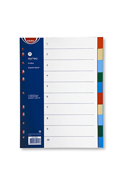 Noki plastic index 10 color divisions
