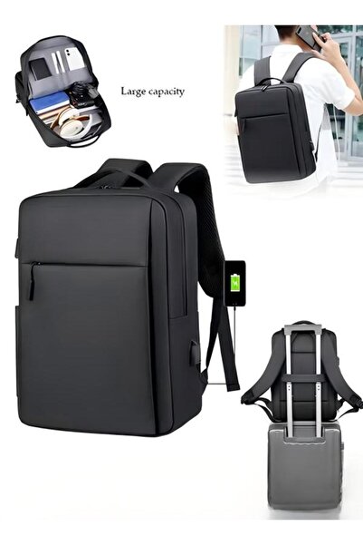 fun zone حقيبة ظهر للكمبيوتر المحمول للسفر والأعمال مضادة للسرقة حقيبة كمبيوتر محمول متينة رفيعة مع منفذ شحن USB