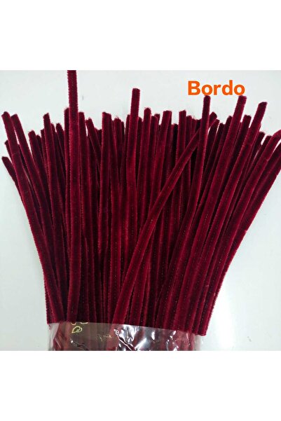 Mutkin 30 cm BORDO A079 KOD ŞÖNİL -🛍️ TÜYLÜ HOBİ ÇUBUĞU 100 LÜ PAKET💐