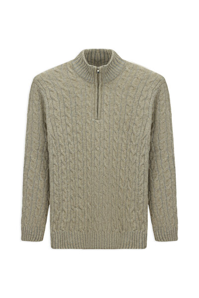 Kiğılı Half Turtleneck Regular Fit Patterned Wool Knit Sweater