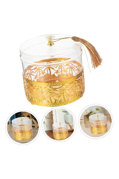 Generic Arabic Festival Ramadan Mubarak Iron Snack Candy Storage Tray, Small Box for Nuts Table Decoration