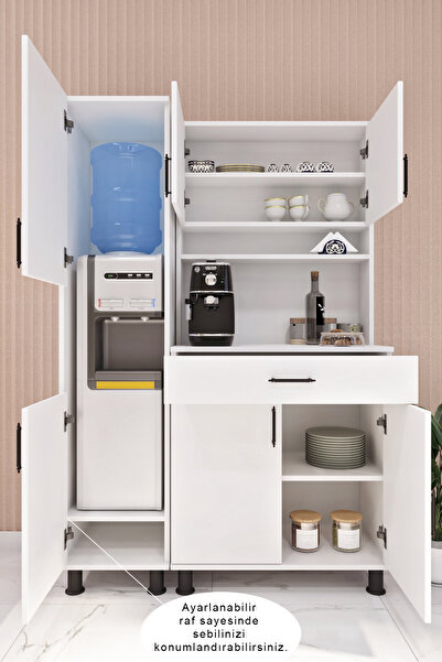 ASES Esl0169 Çok Amaçlı Kahve Köşesi ve Sebil Dolabı Beyaz
