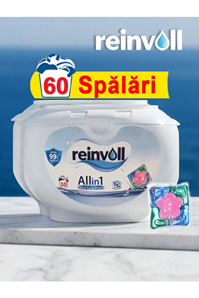 Reinvoll Liquid Laundry Detergent Capsules, All in One Pods, 60 Washes, Anti-...