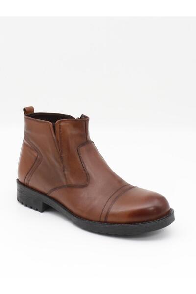 Fosco 4569 Tan Genuine Leather Rubber Sole Fur Men's Boots