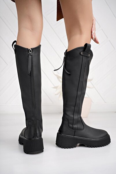 Pierre Cardin 11196 Μαύρες γυναικείες μπότες με φερμουάρ στην πλάτη