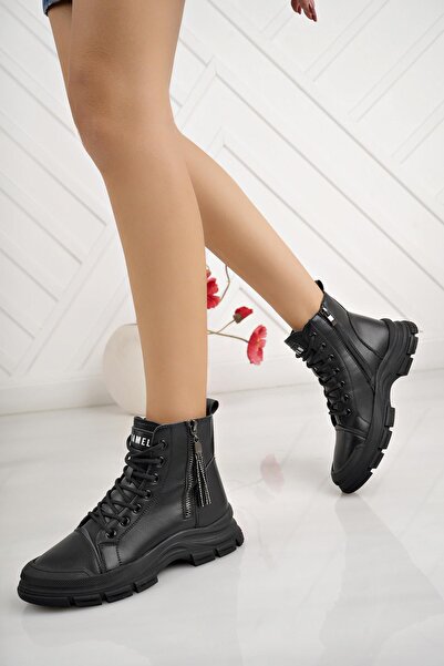 GAMELU Χειμερινές γυναικείες μπότες Neptun μαύρες με φερμουάρ