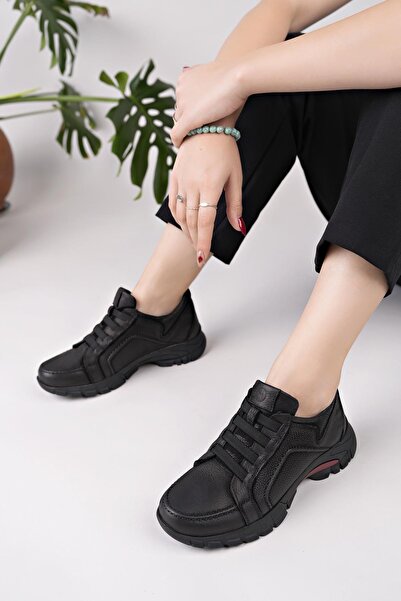 Mammamia D25Ka 3465 Black Nubuck Genuine Leather Women's Shoes