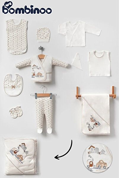 Bombinoo طقم ملابس داخلية للأطفال حديثي الولادة مكون من 10 قطع من بيبي كار تراين باللون البني