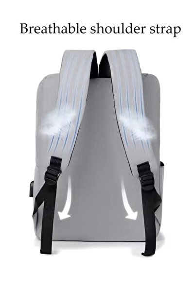 Generic حقيبة ظهر Duniso للسفر للكمبيوتر المحمول، حقيبة عمل رفيعة ومتينة مع منفذ شحن USB مقاس 15.6 بوصة