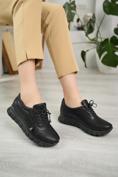 Nesil Shoes Acr 40 crne Sa šljokicama gumene vezane ženske cipele