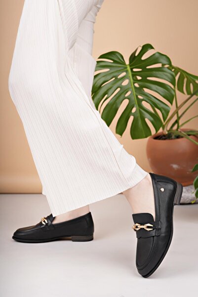 Mammamia D25Ya 3315 Black Genuine Leather Masculine Women's Shoes