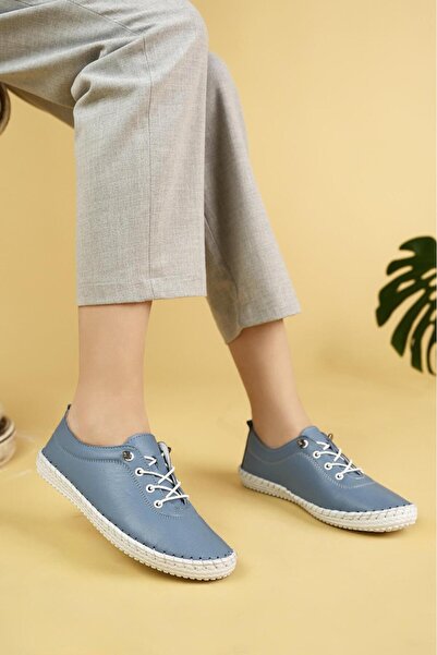 Nesil Shoes Maria 300 Сині Справжня м'яка шкіра Жіноче взуття на щодень