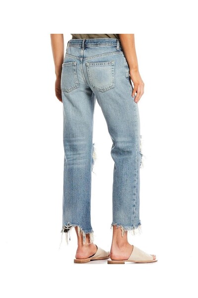 MADAME MELEK Ripped Distressed Detailed Flared Leg Jeans