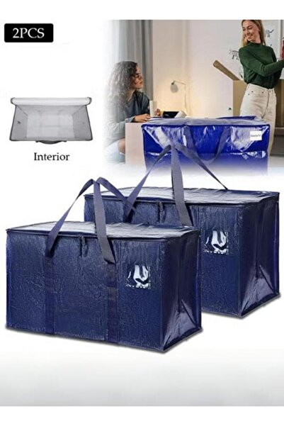 Generic 2 Pack Moving Bags with Backpack Straps - Heavy Duty Storage Tote Bags (69×35×38 cm)