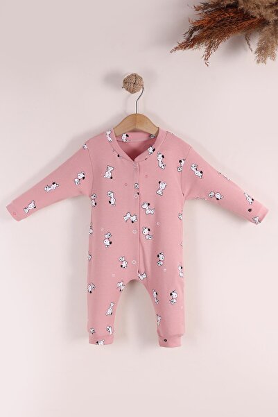 kidello Gül Kurusu Köpekli Manşetli Kız Bebek Tulum