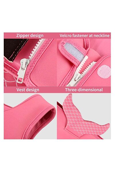 Cuken Kids Swimming Vest, Adjustable Buoyancy Float Jacket for Training (Pink)