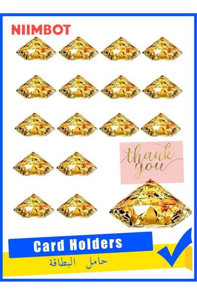 NiiMbot حاملات بطاقات الأماكن، مجموعة من 16 حامل طاولة من الكريستال الأكريليك...