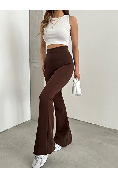 cicekhomedekor سراويل ضيقة من قماش الكريب الساق الإسبانية عالية الخصر مقاس كبير 2xl 3xl 4xl 5xl