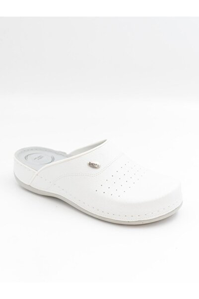 BENTO 52003 Λευκές Ανατομικές Κλειστές Μπροστινές Ανδρικές Παντόφλες Sabo