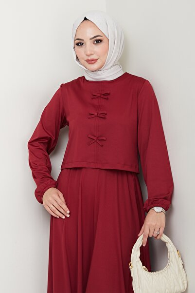 InStyle Σετ μπορντό με λεπτομέρεια φιόγκου