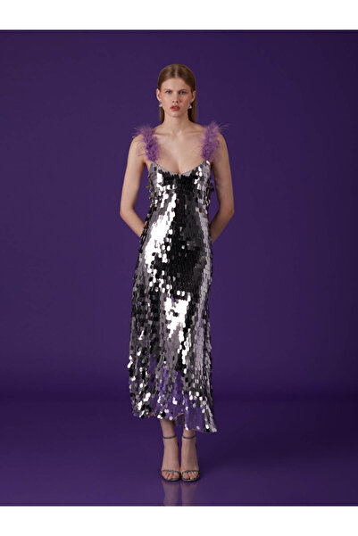 Nocturne Payetli Uzun Elbise