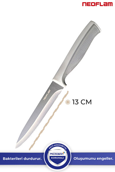 NEOFLAM Fika Mıcroban Çok Amaçlı Bıçak Gri 13cm