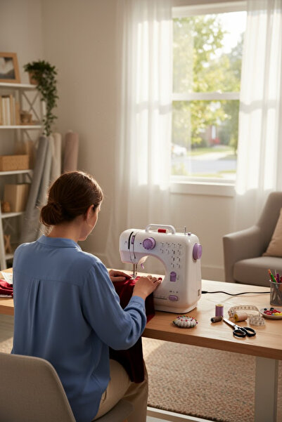 post alley Çok Fonksiyonlu 12 Fonksiyonlu Profesyonel Dikiş Makinesi Dikiş Çantalı