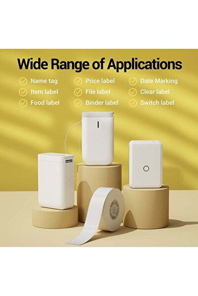 NiiMbot شريط صانع الملصقات، ملصق أبيض لاصق D11/D110/D101 للباركود (12*22 مم)